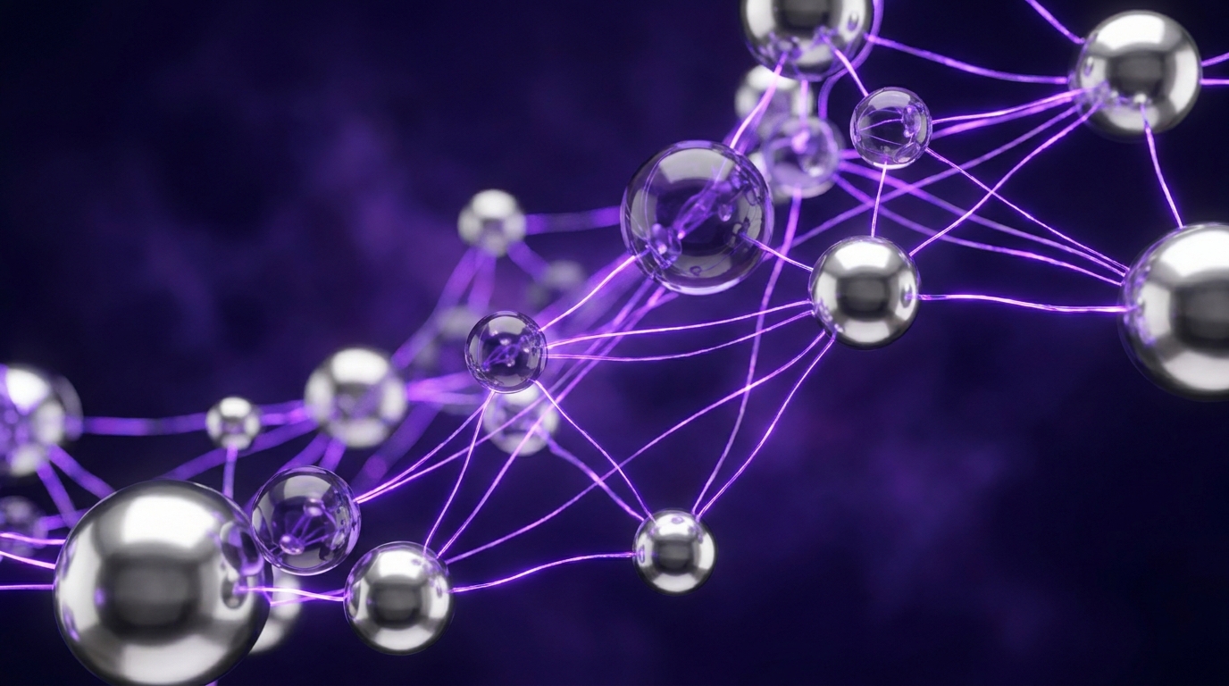 Chrome and violet connected spheres network
